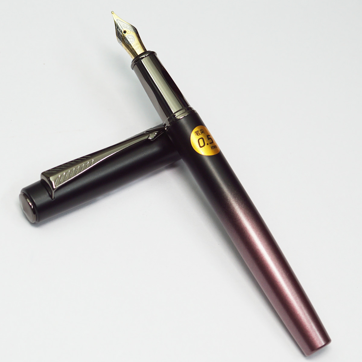 Luoshi 5162 Black With Pink Color Body With Silver Clip 0.5mm Medium Nib Converter Type Fountain Pen SKU 22797