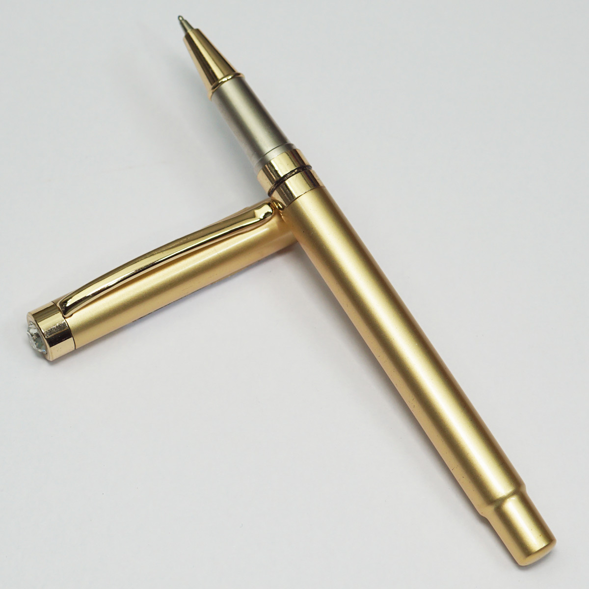 Picasso Parri Hino Gold Color  Body With Cap On Stone Fine Tip Cap Type Ball Pen SKU 22801