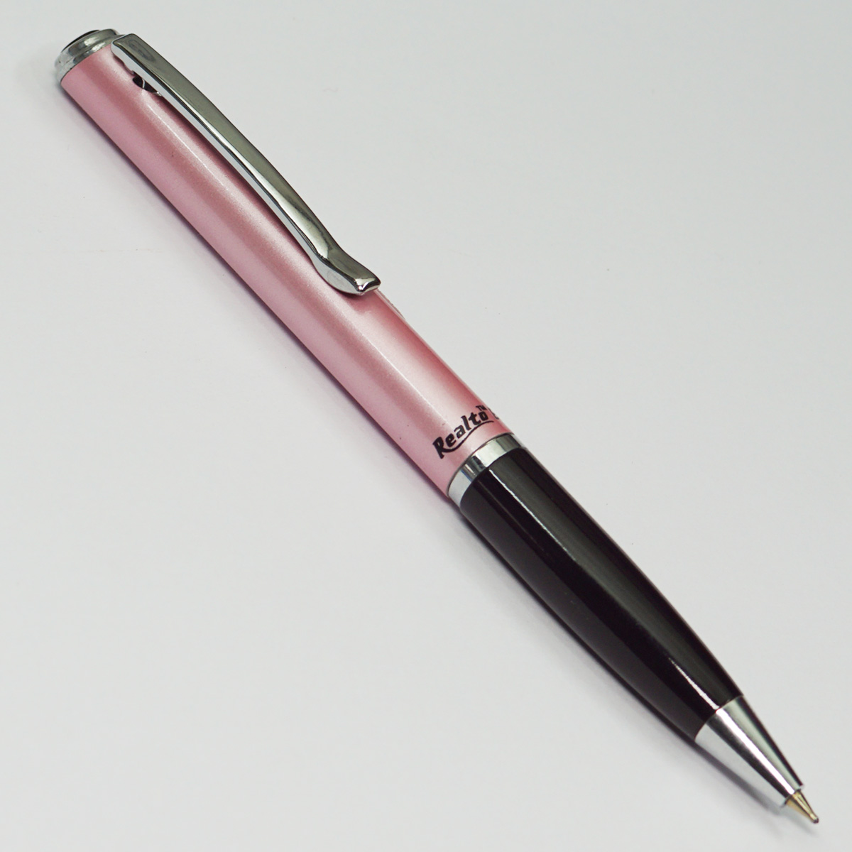 Realto Eagle Pink Color Body With Black Grip Fine Tip Twist Type Ball Pen SKU 22814