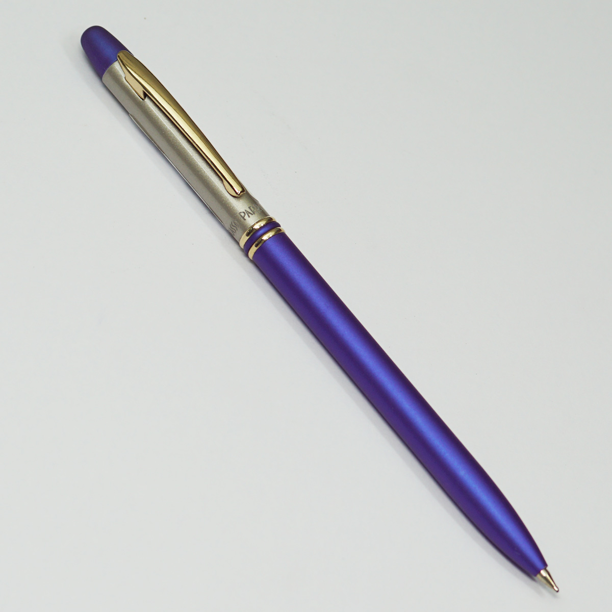 Picasso Parri Neo Royal Blue Color Body With Gold Clip Fine Tip Twist Type Ball Pen SKU 22826