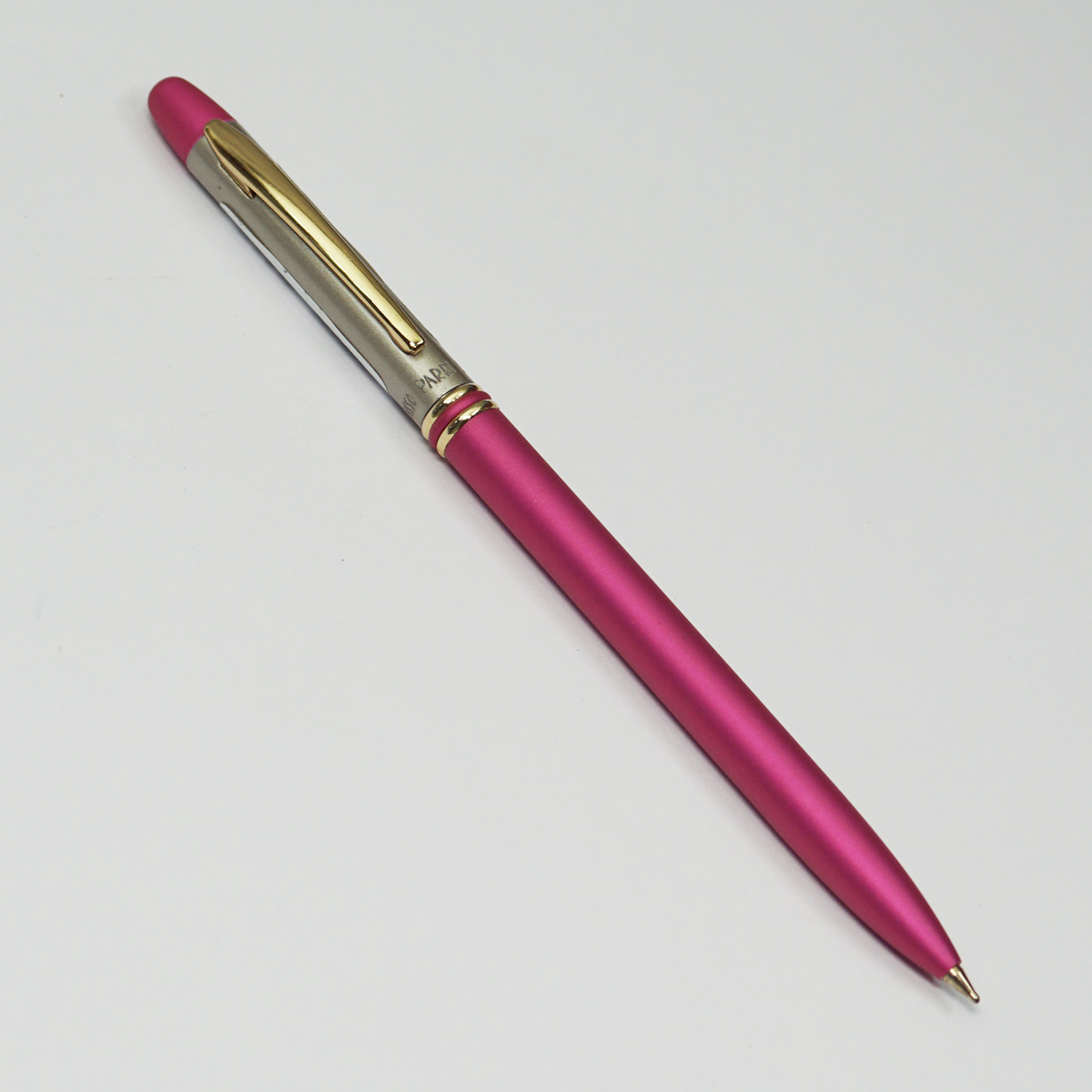 Picasso Parri Neo Pink Color Body With Gold Clip Fine Tip Twist Type Ball Pen SKU 22830