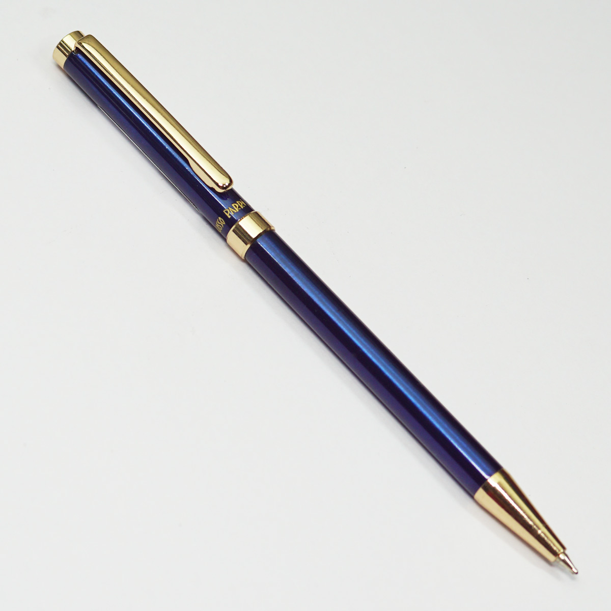 Picasso Parri Sleek Blue Color Body With Gold Clip Fine Tip Twist Type Ball Pen SKU 22860