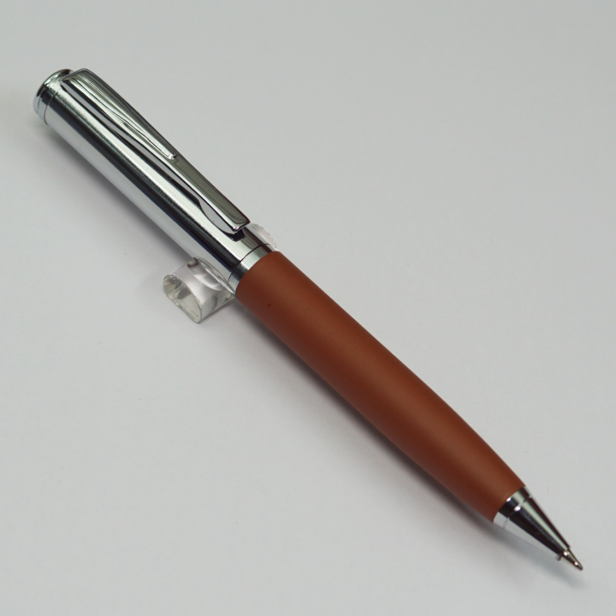 penhouse.in Brown Color Body With Silver Cap Fine Tip Twist Type Ball Pen SKU 22937