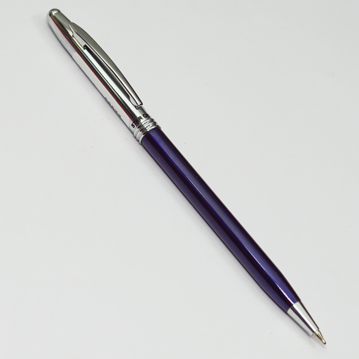 Star One Cartier Slim Glossy Blue Color Body With Silver Cap Fine Tip Twist Type Ball Pen SKU 22998