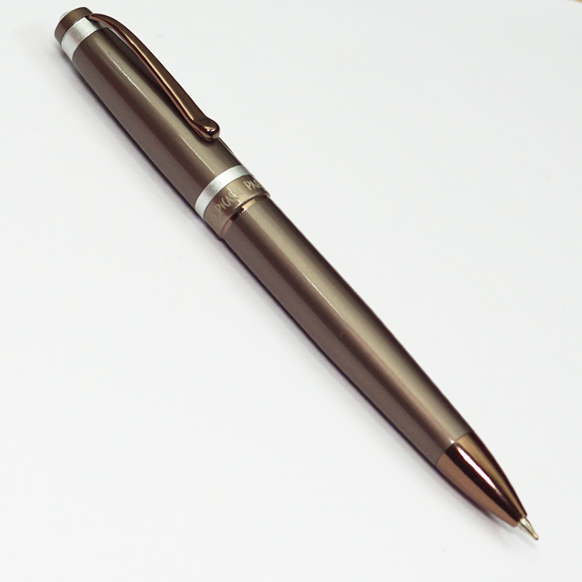 Picasso Parri Ruby Shiny Brown Color Body With Cap On Stone Fine Tip Twist Type Ball Pen SKU 22999