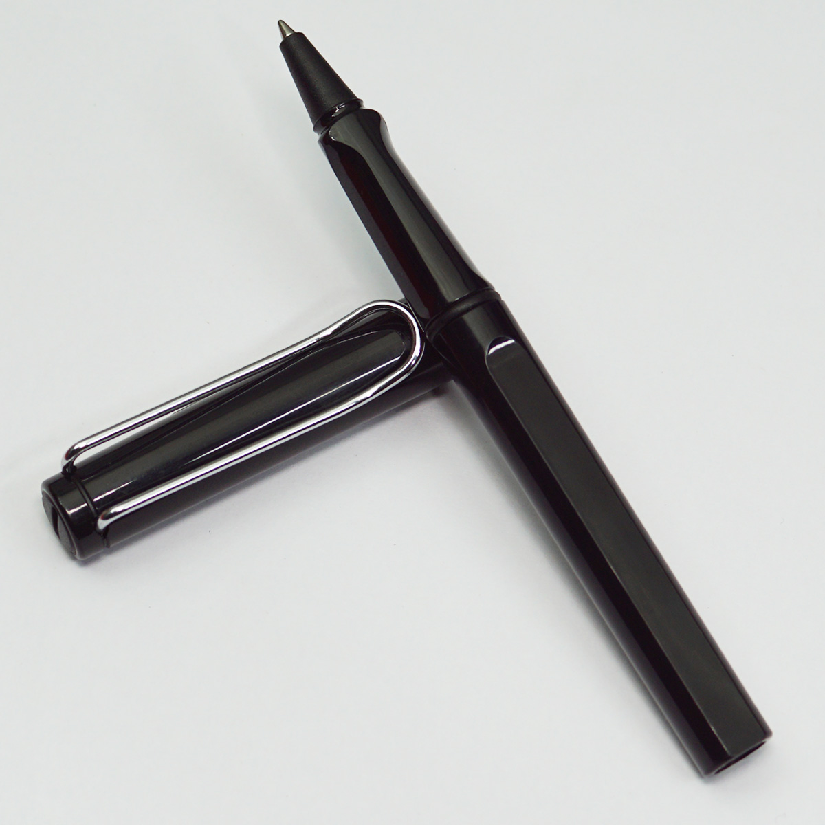 Lamy Safari Black Color Body With Silver Cap Medium Tip Roller Ball Pen SKU  23013