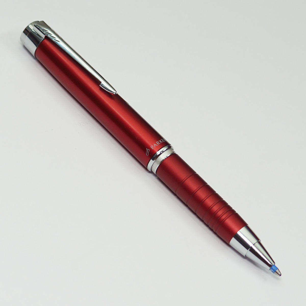 Parker Esprit Red Color Body With Silver Clip Medium Tip Pull And Push Type Ball Pen SKU 23039