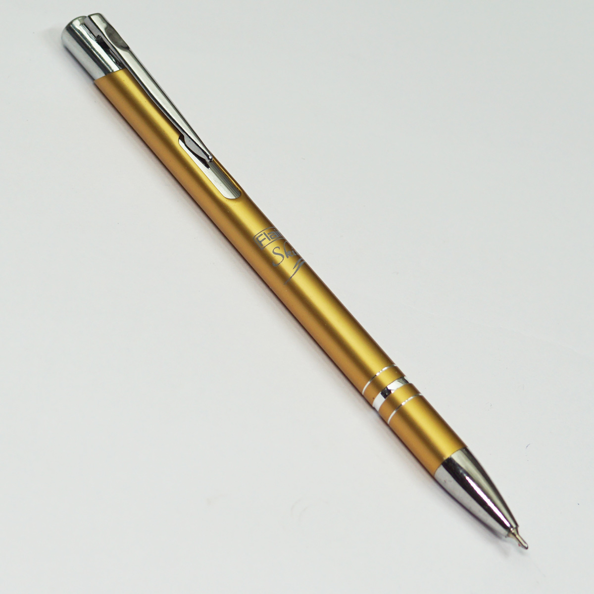 Flair  SKIN Peach Color Body With Silver Clip Fine Tip Retractable Type Ball Pen SKU 23054