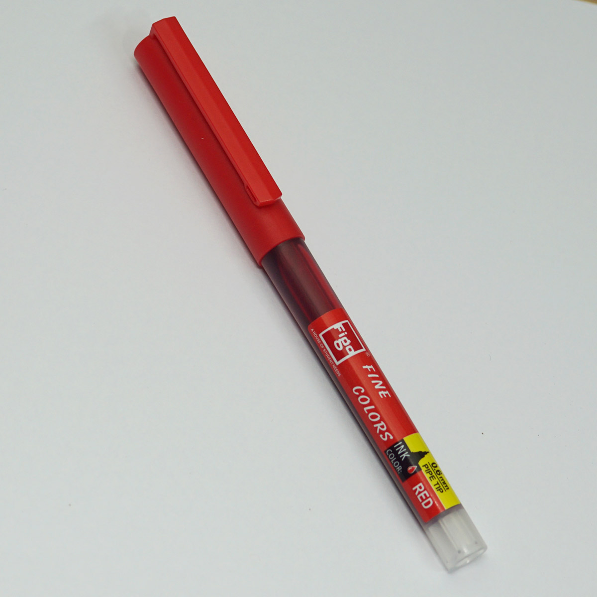 Figo Fineliner 0.6mm Pipe Tip Red Writing SKU 23080