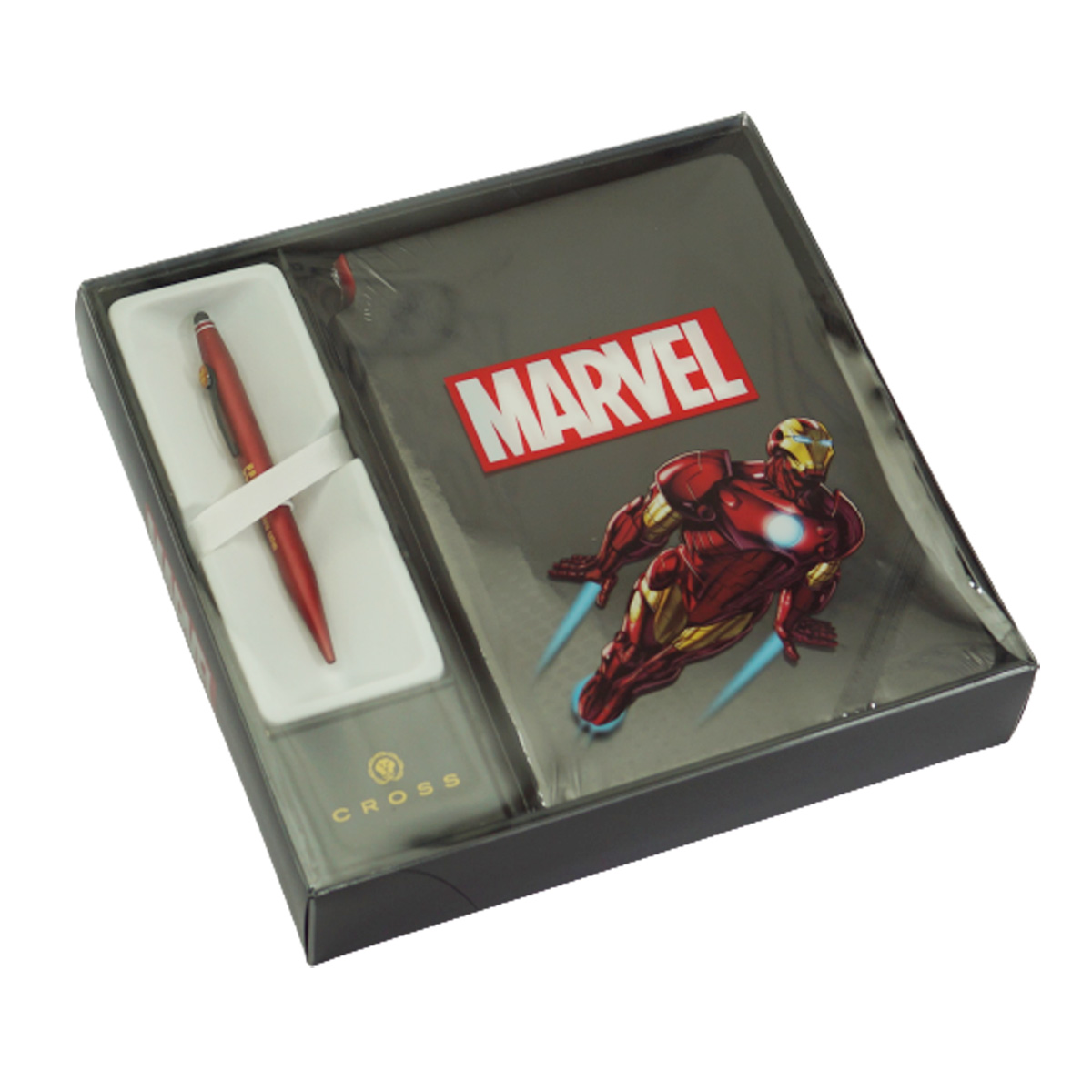 Cross Marvel Mat Red Color Body And Cap With Black Color Clip Medium Tip Twist Type Ball Pen Gift Set  SKU 23137