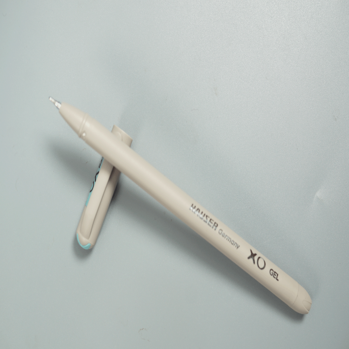 Hauser XO GREY color Body With Cap Fine Tip Blue Writing Cap Type Gel Pen SKU 23142