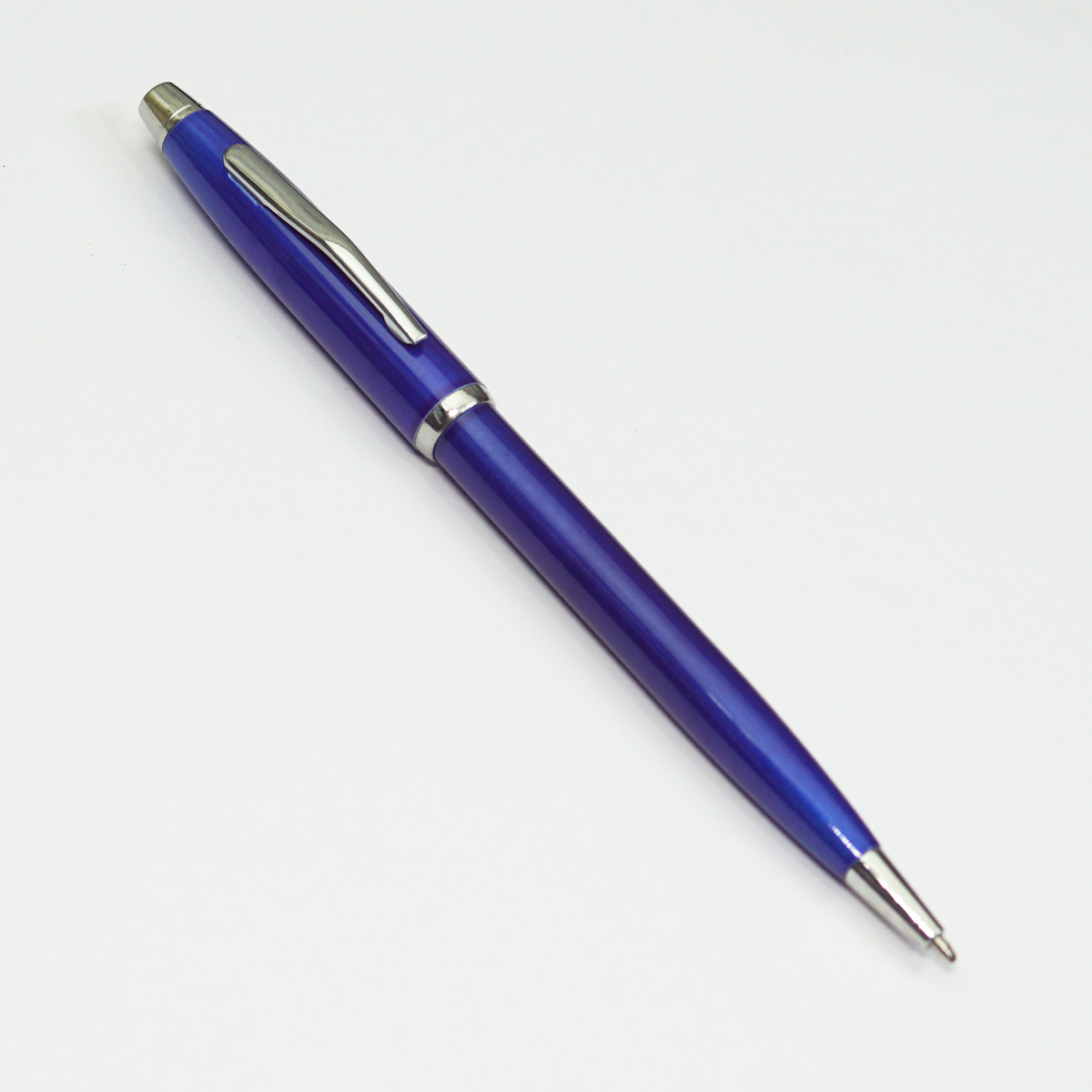 penhouse.in Blue Color Body With Silver Clip Medium Tip Twist Type Ball Pen SKU 23148