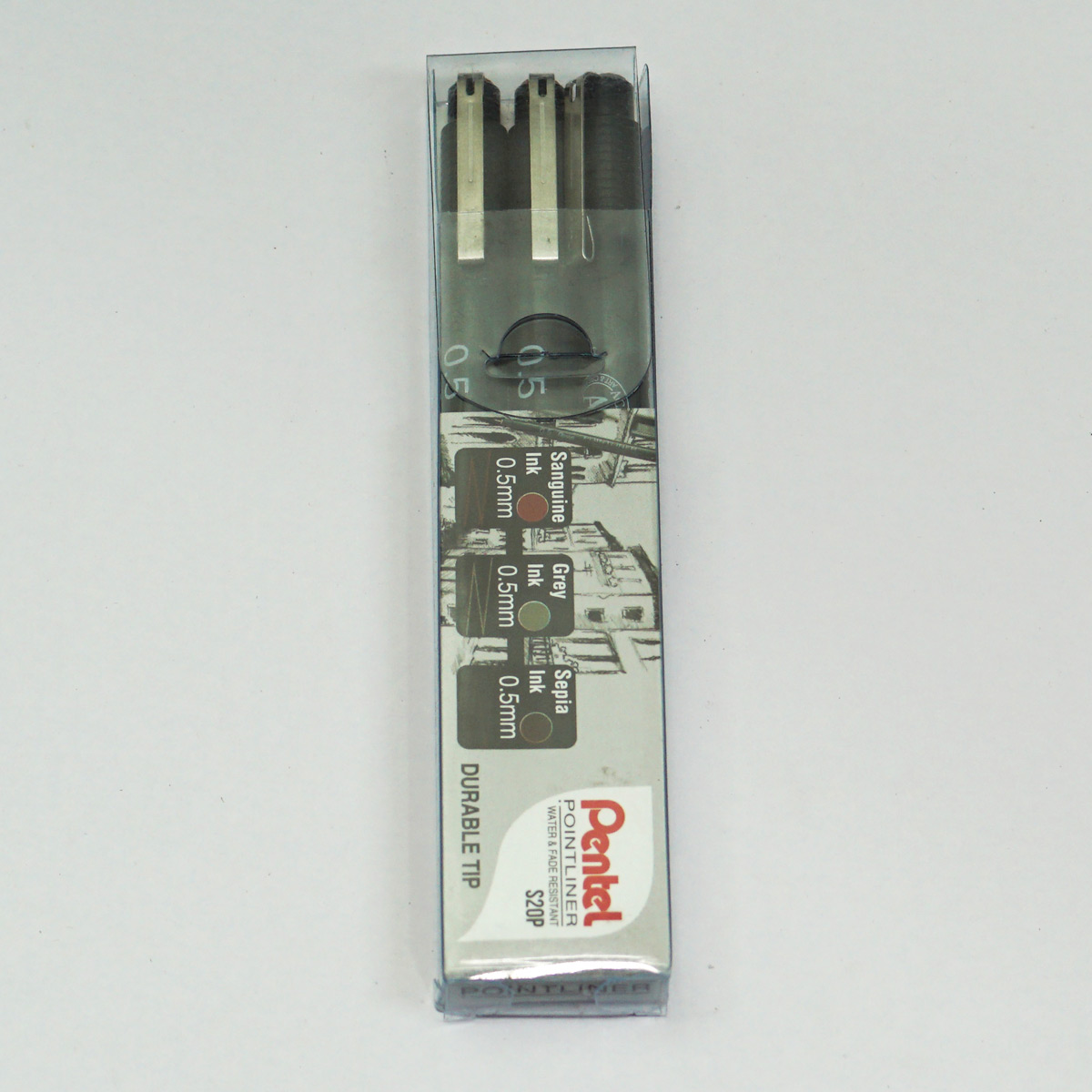 Pentel S20P Pointliner 0.5mm Tip With 3 Different Color Calligraphy 3 Pen Set SKU 23212