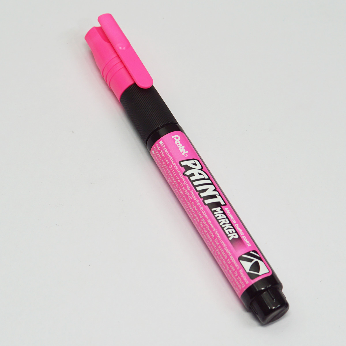 Pentel MMP20 Pink Cool Color With Bullet Point Paint Marker On Glass Plastic And Rubber And Metal SKU 23225
