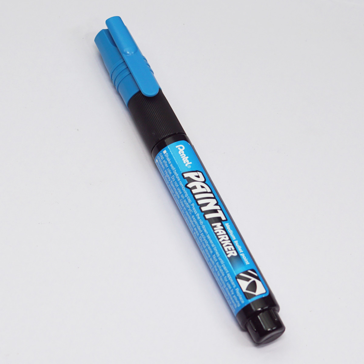 Pentel MMP20 Sky Blue Cool Color With Bullet Point Paint Marker On Glass Plastic And Rubber And Metal SKU 23228