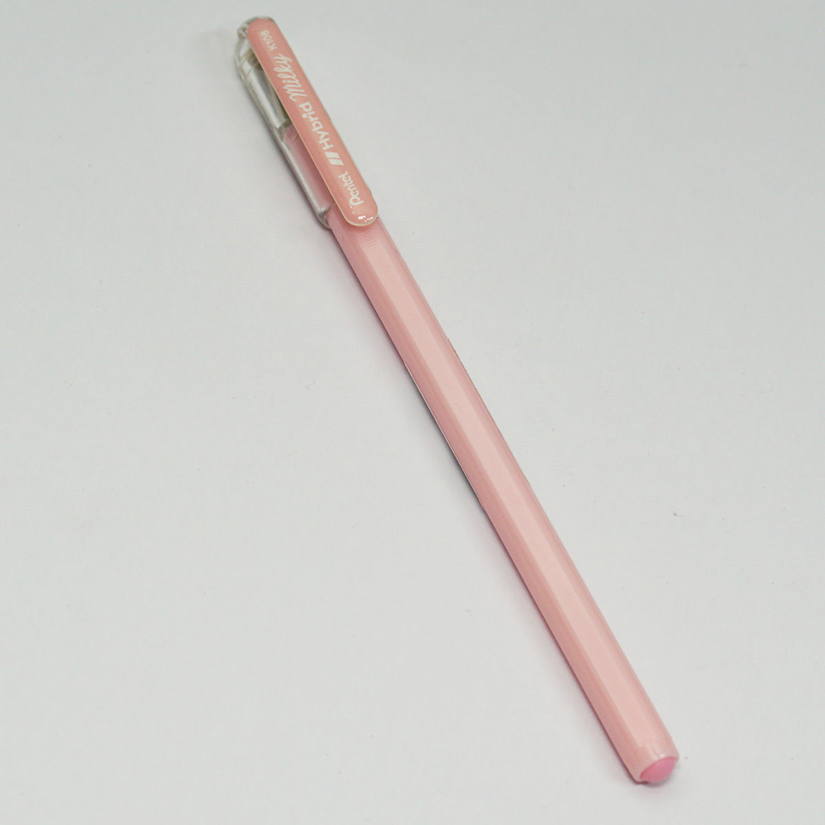 Pentel Hybrid Milky  K108 Pastel Pink Color With 0.8mm Tip Cap Type Gel Pen SKU 23234