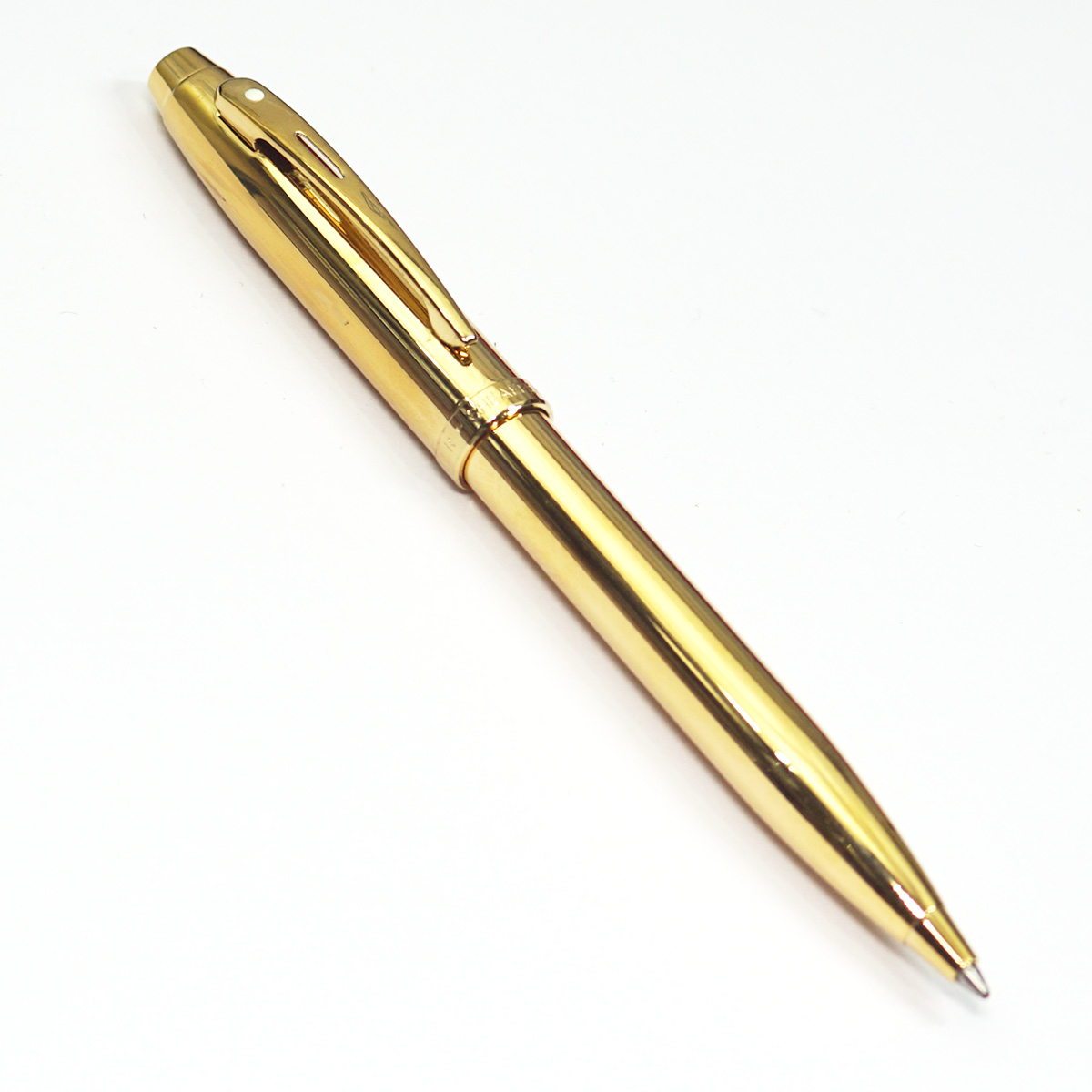 Sheaffer 100 9372 Full Glossy PVD Gold Color Body With Medium Tip Twist Type Ball Pen SKU 23279