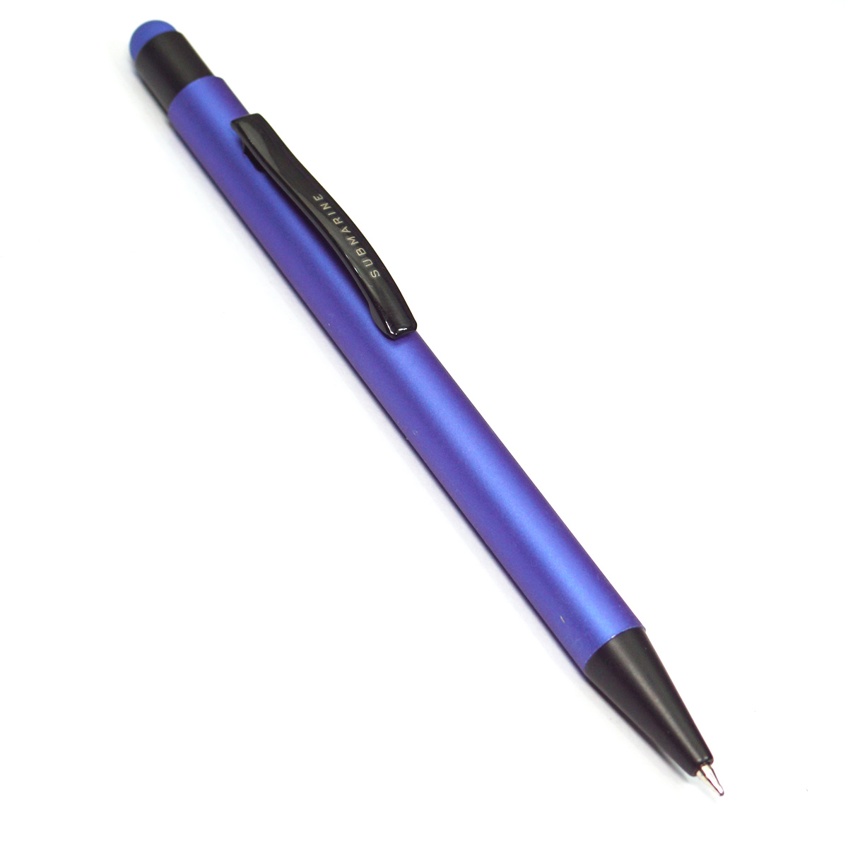 Submarine 971 Castor Mat Blue Color Body With Fine Tip Black Color Clip  Stylus  On Top Retractable Type Ball Pen SKU 23286