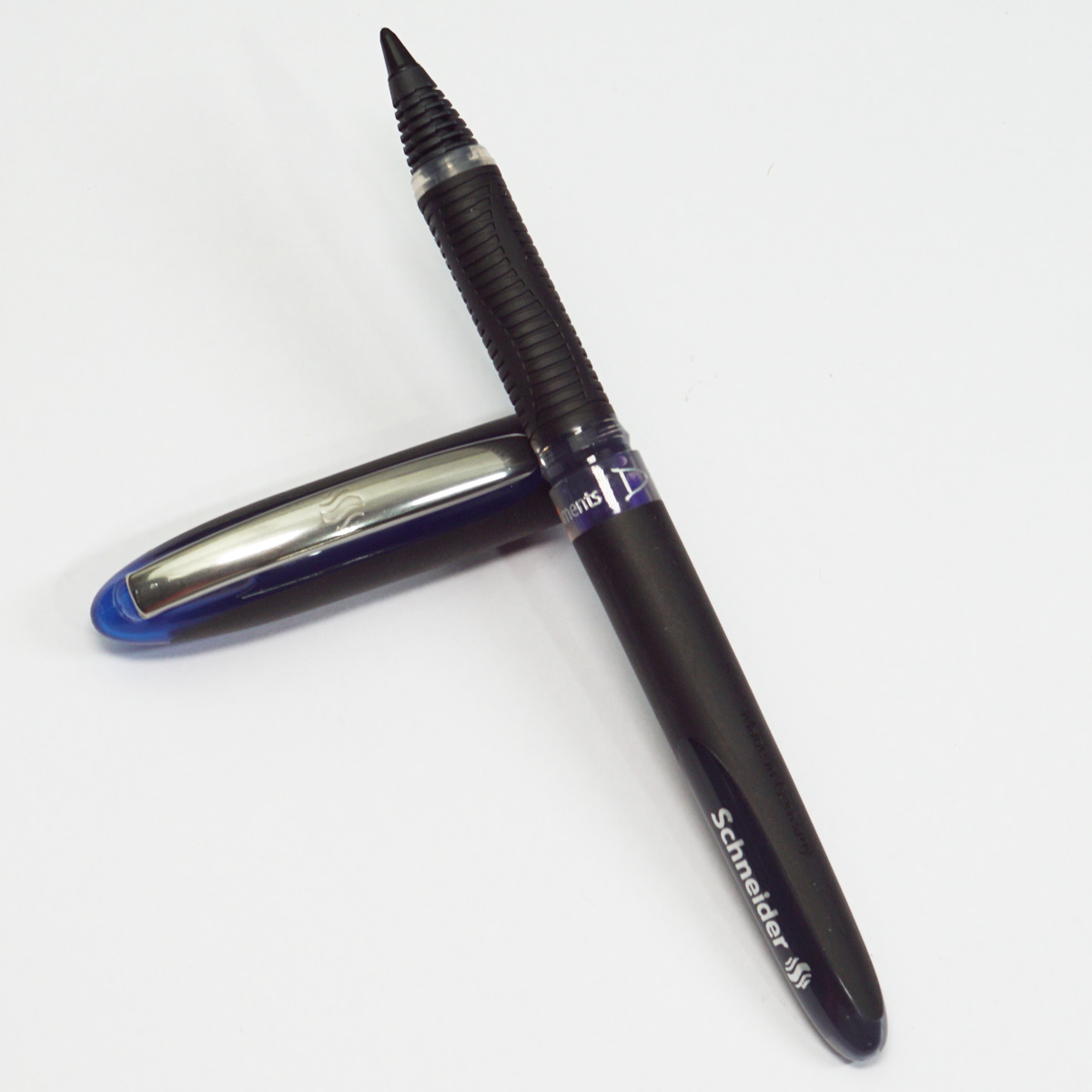 Schneider Black Color Body With Silver Clip 1.0mm Cone Tip Blue Writing Rollerball Pen SKU 23293