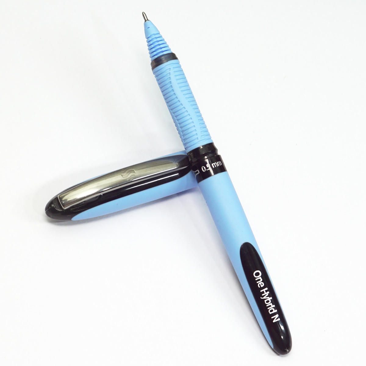 Schneider Blue Color Body With Silver Clip 0.5mm Needle Tip Black Writing Rollerball Pen SKU 23295