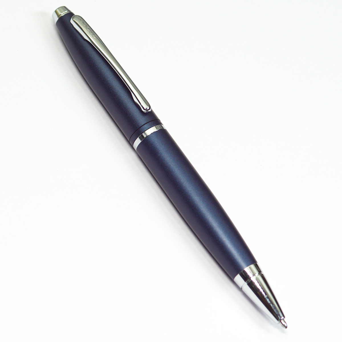 Cross Calais AT112 Blue Color Body And Cap With Medium Tip Silver Trims Twist Type Ball Pen SKU 23392