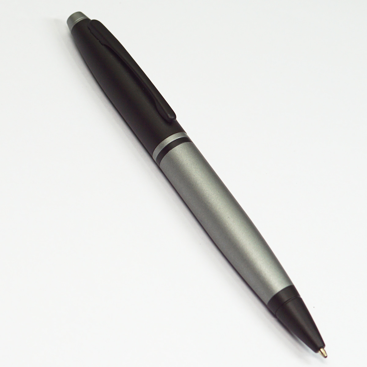 Cross Calais AT112 Grey Color Body And Black Color Cap With Medium Tip Black Color Trims Twist Type Ball Pen SKU 23396