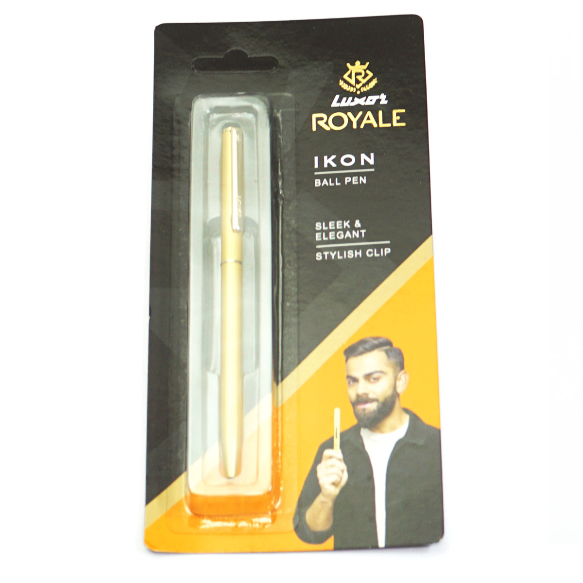 Luxor Royale Ikon Slim Full Glossy Golden Color Body With Fine Tip Twist Type Ball Pen SKU 23429