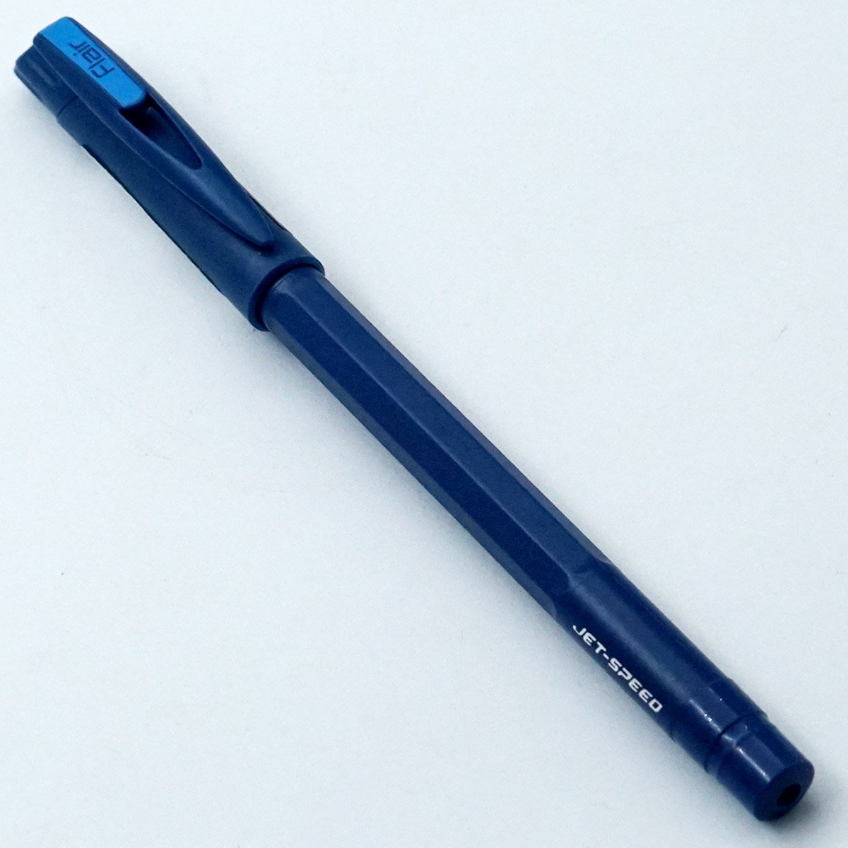 Flair Jet Speed Blue Color Body With Cap Fine Tip Blue Writing Cap Type Gel Pen SKU 23456