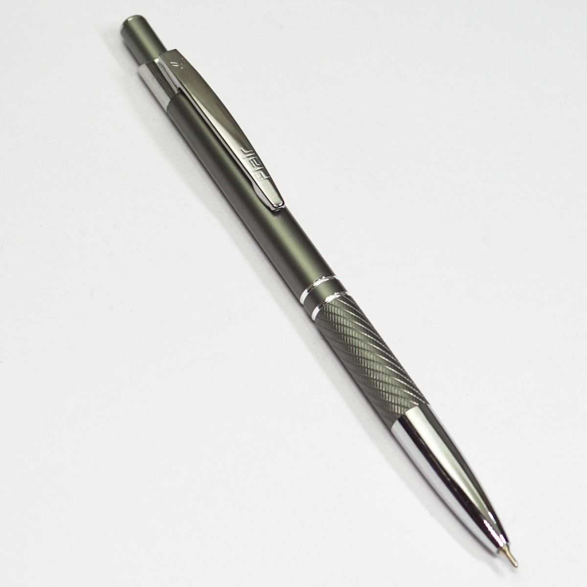 Flair Miami Grey Color Body With Silver Clip Fine Tip Retractable Type Ball Pen SKU 23464
