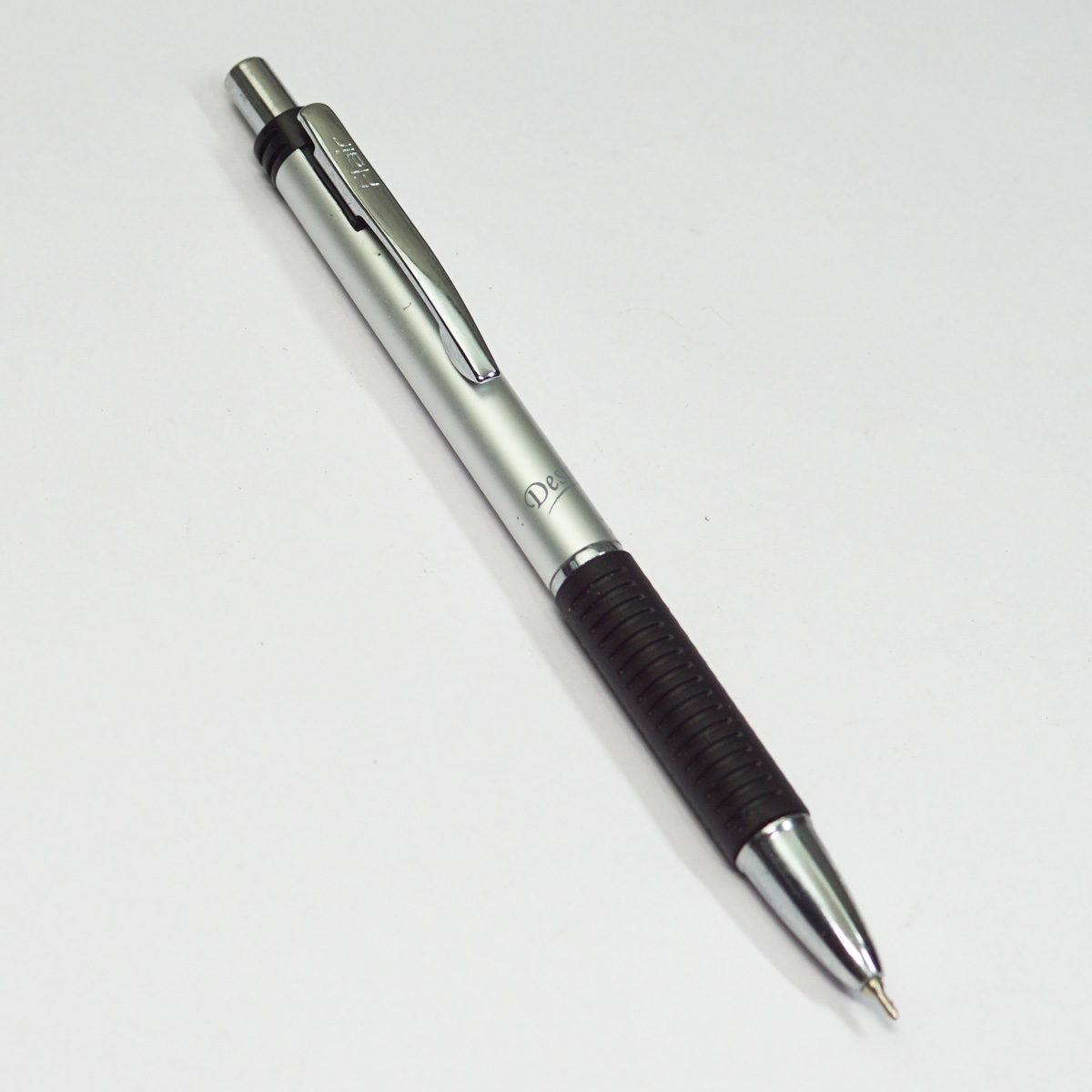 Flair Desire Silver Color Body With Black Grip Fine Tip Retractable Type Ball Pen SKU 23467