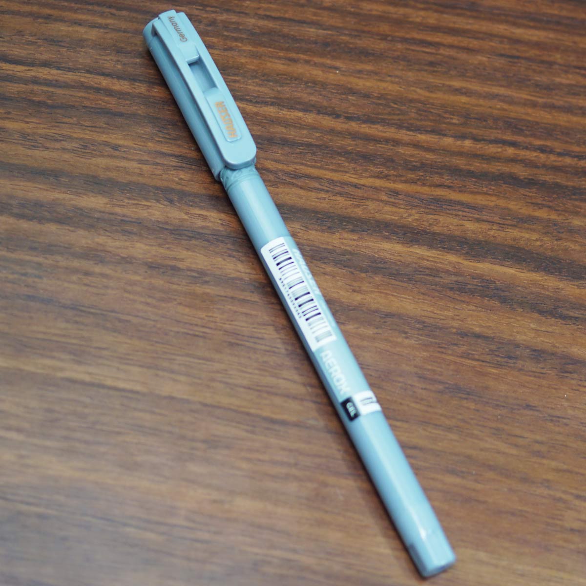 Hauser Aerox Grey Color Body With Cap Fine Tip Black Writing Cap Type Gel Pen SKU 23499