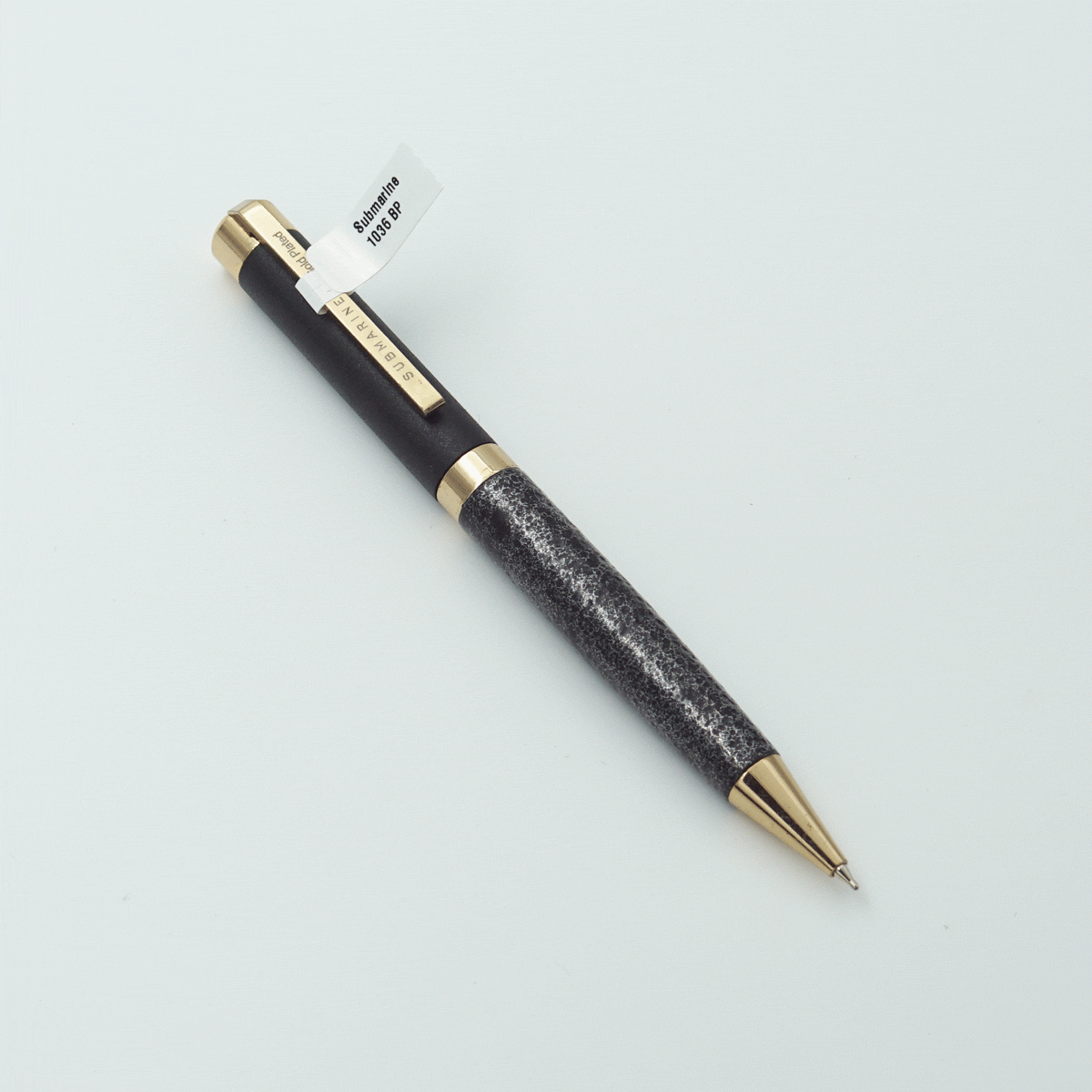 Submarine 1036 Antique Designed Body With Black Cap Gold Coated  Clip Fine Tip Roll Ball Pen SKU 23661