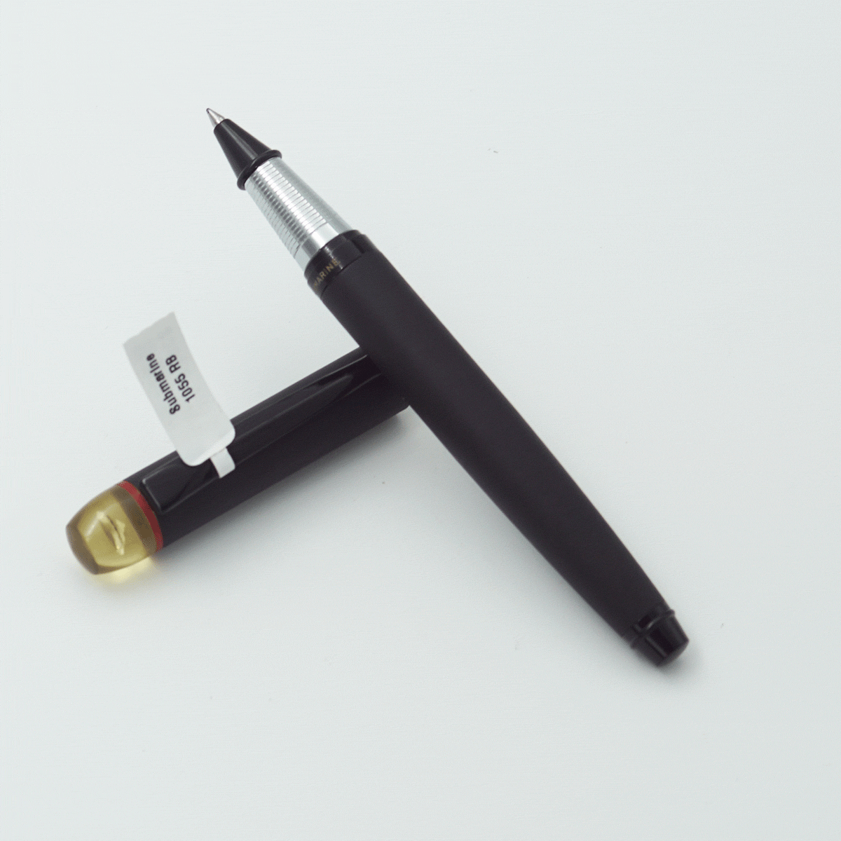 Submarine 1055 Black Color Body With Cap And Diamond On The Cap Medium Tip Roller  Ball Pen SKU 23675
