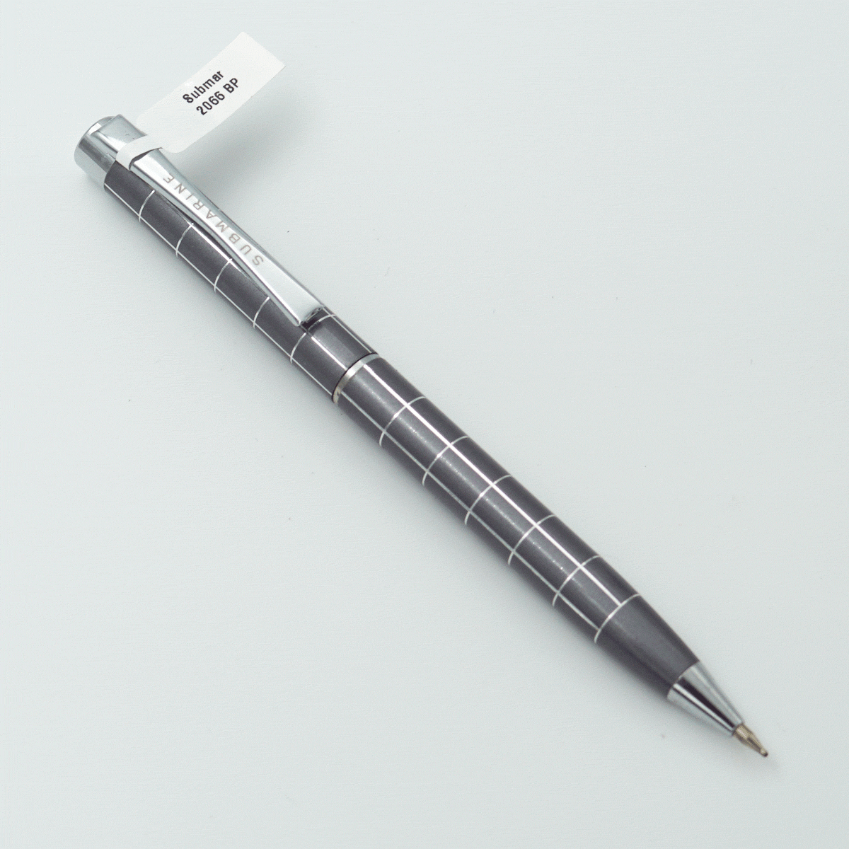Submarine 2066 Grey Color Checked Body With Cap Fine Tip Twist Type Ball Pen SKU 23685