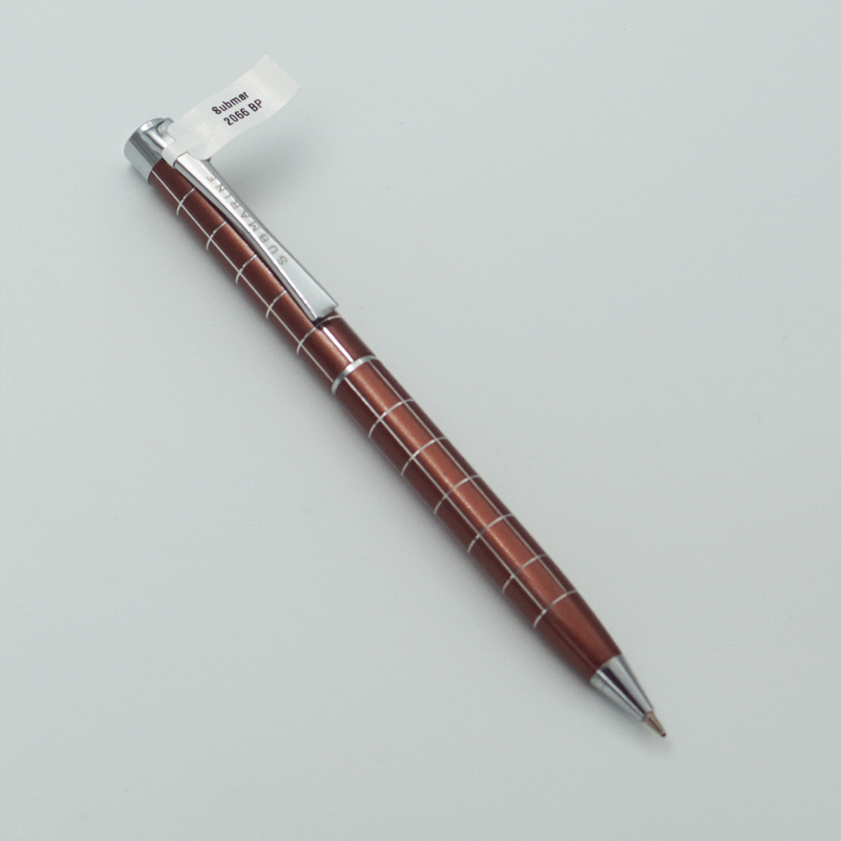 Submarine 2066 Brown Color Checked Body With Cap Fine Tip Twist Type Ball Pen SKU 23686