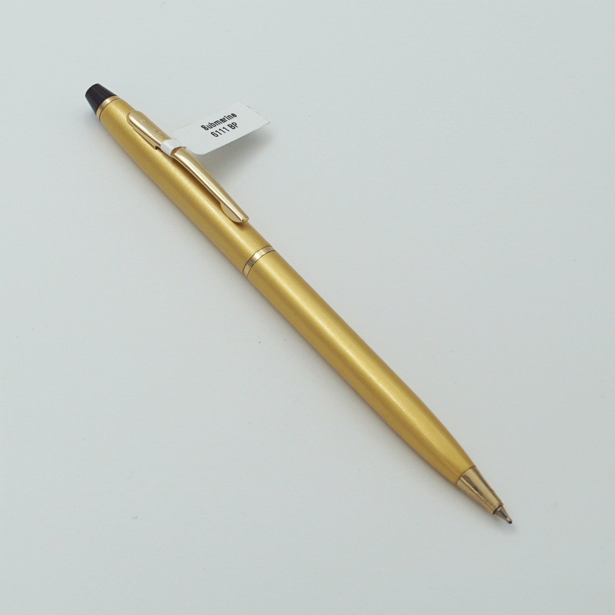 Submarine 6111 Golden Color Body With Cap And Gold Clip Fine Tip Twist Type Ball Pen SKU 23695