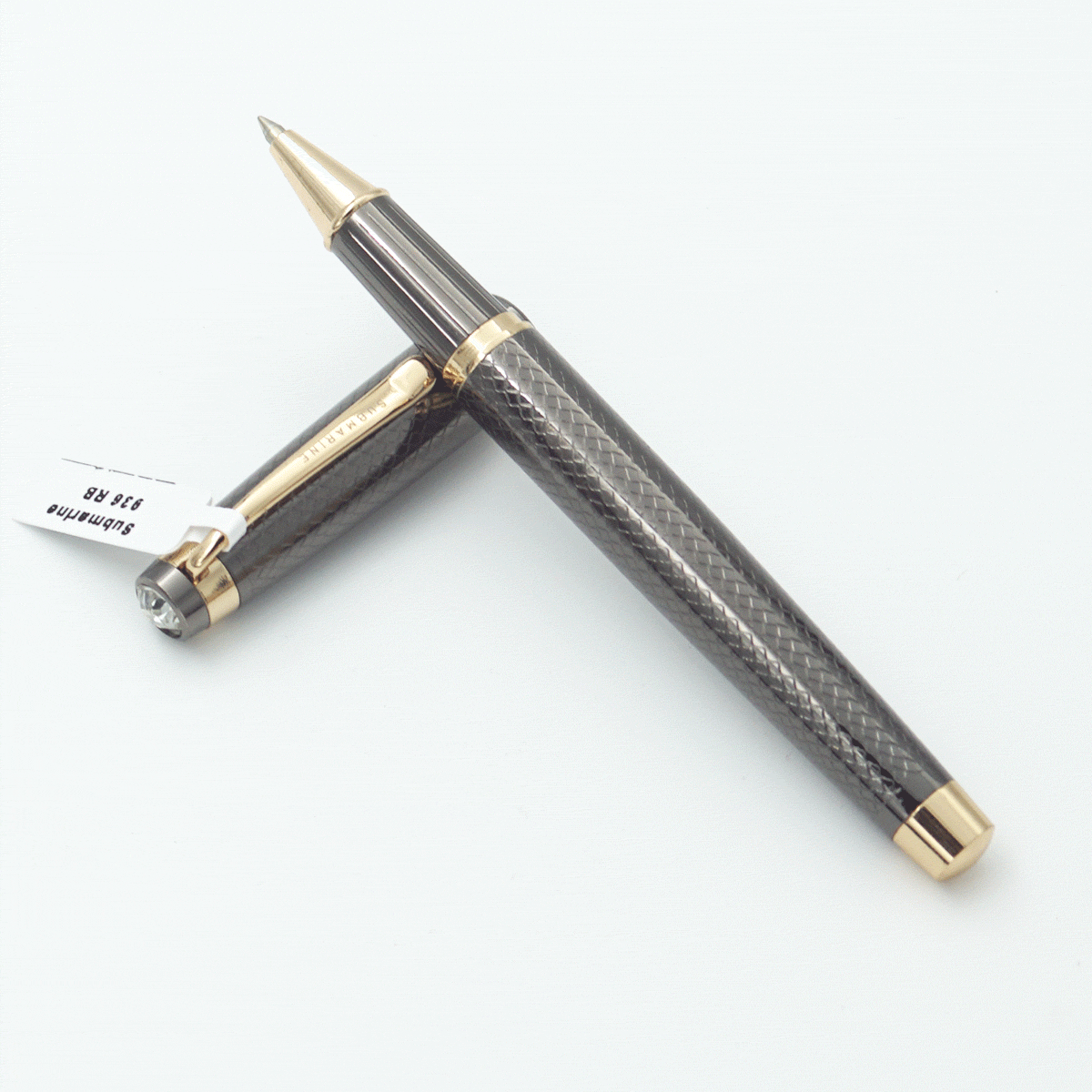 Submarine 926 Gun Metal Finish Color Body With Golden Color Clip And Top On Stone Medium Tip Roller Ball Pen SKU 23721