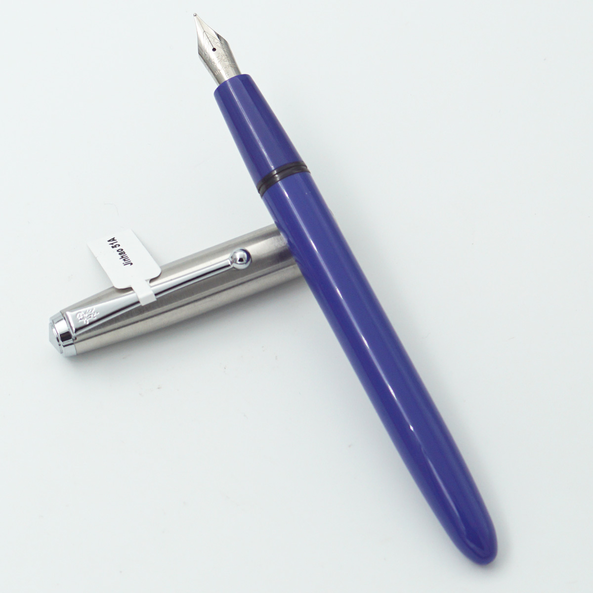 Jinhao 51A Blue Color Body With Silver Cap And Silver Clip Fine Nib Converter Type Fountain Pen SKU 23738