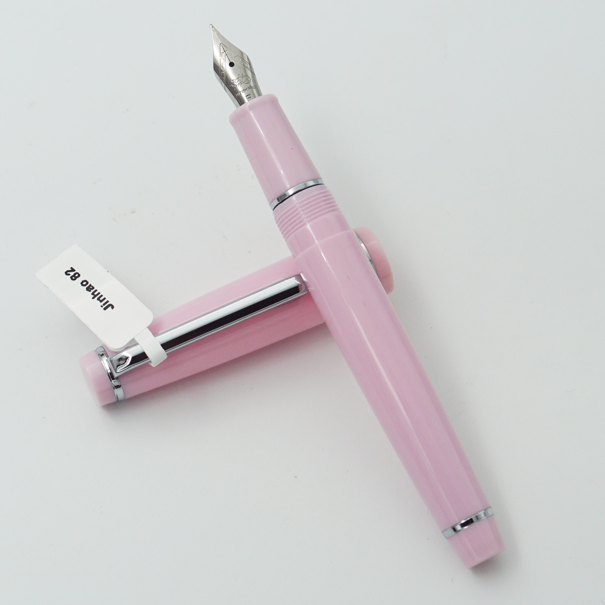 Jinhao 82 Light Pink Color Body With Cap And Silver Clip Fine Nib Converter Type Fountain Pen SKU 23762