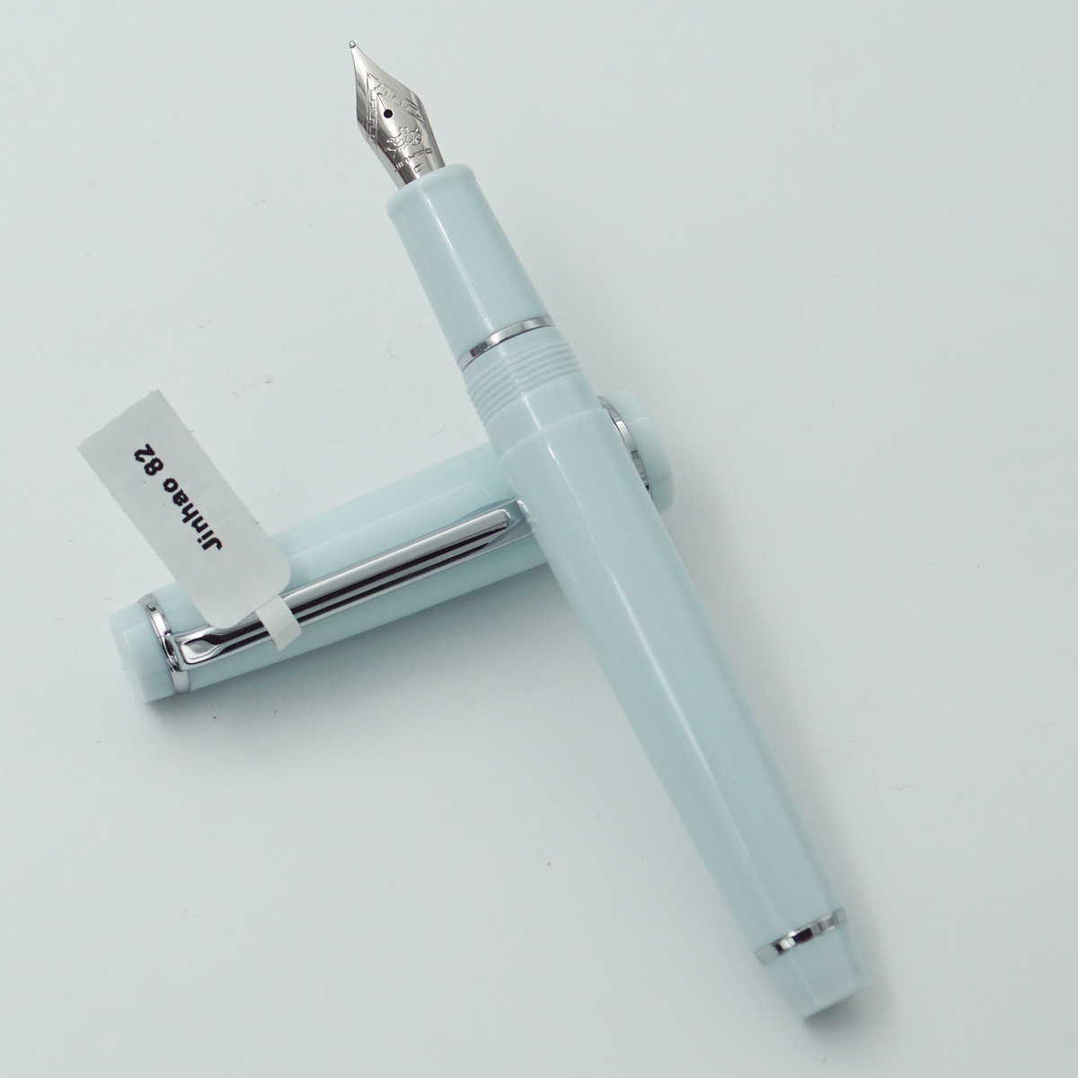 Jinhao 82 Light Blue Color Body With Cap And Silver Clip Fine Nib Converter Type Fountain Pen SKU 23764