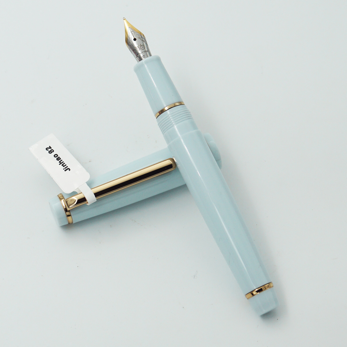Jinhao 82 Light Blue Color Body With Cap And Golden Clip Fine Nib Converter Type Fountain Pen SKU 23768