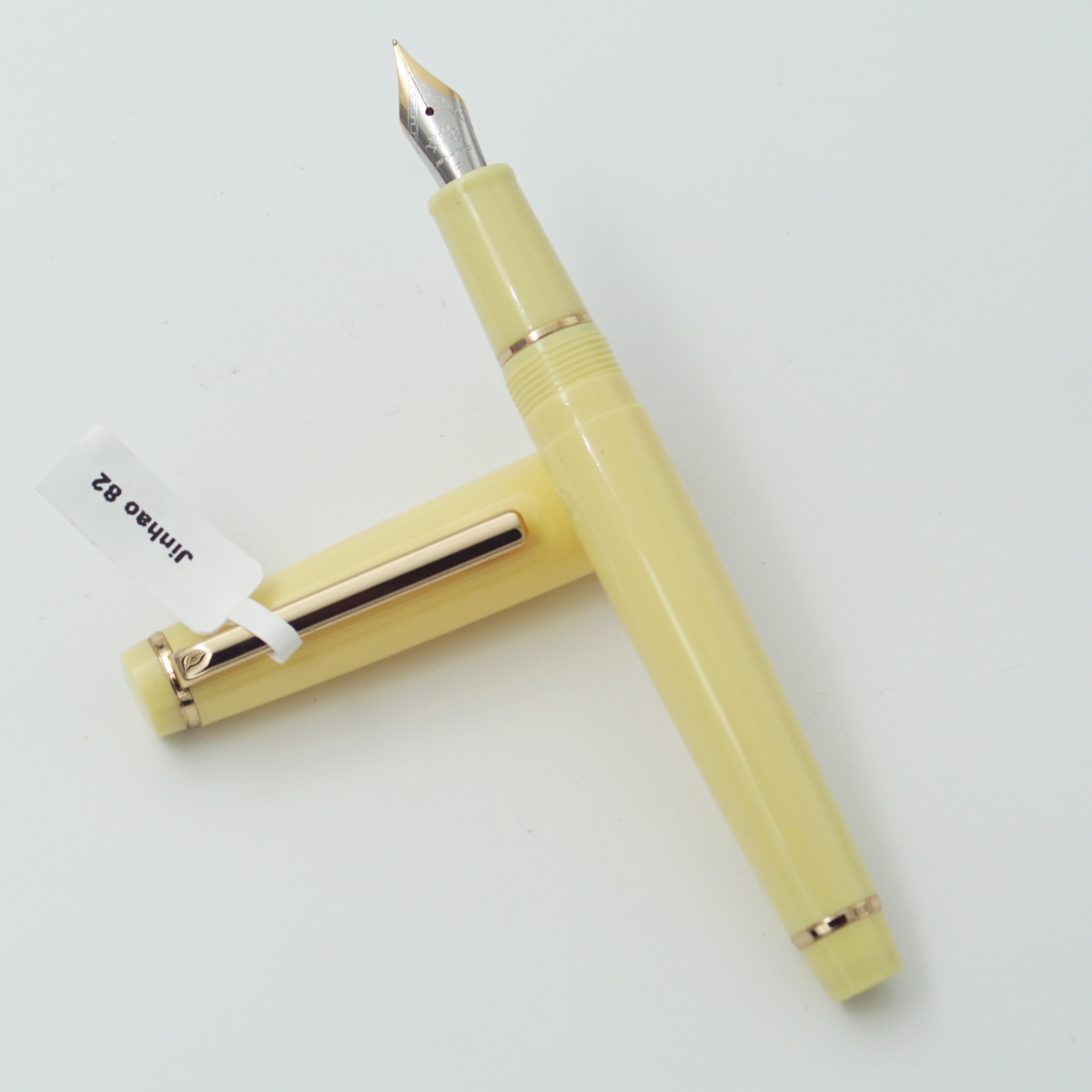 Jinhao 82 Yellow Color Body With Cap And Golden Clip Fine Nib Converter Type Fountain Pen SKU 23769