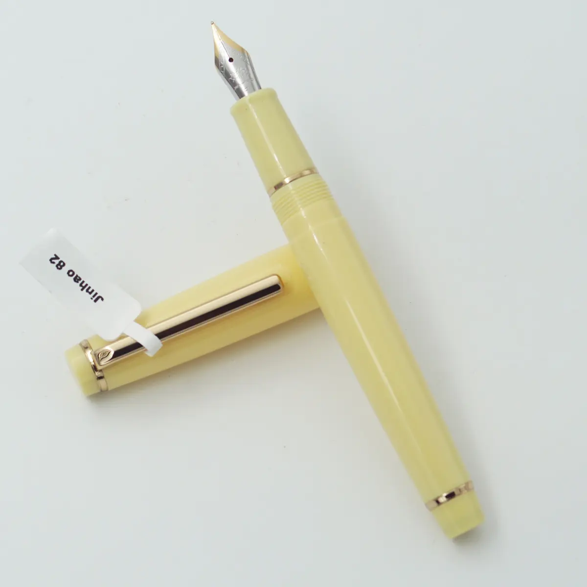 Jinhao 82 Yellow Color Body With Cap And Golden Clip Fine Nib Converter  Type Fountain Pen SKU 23769