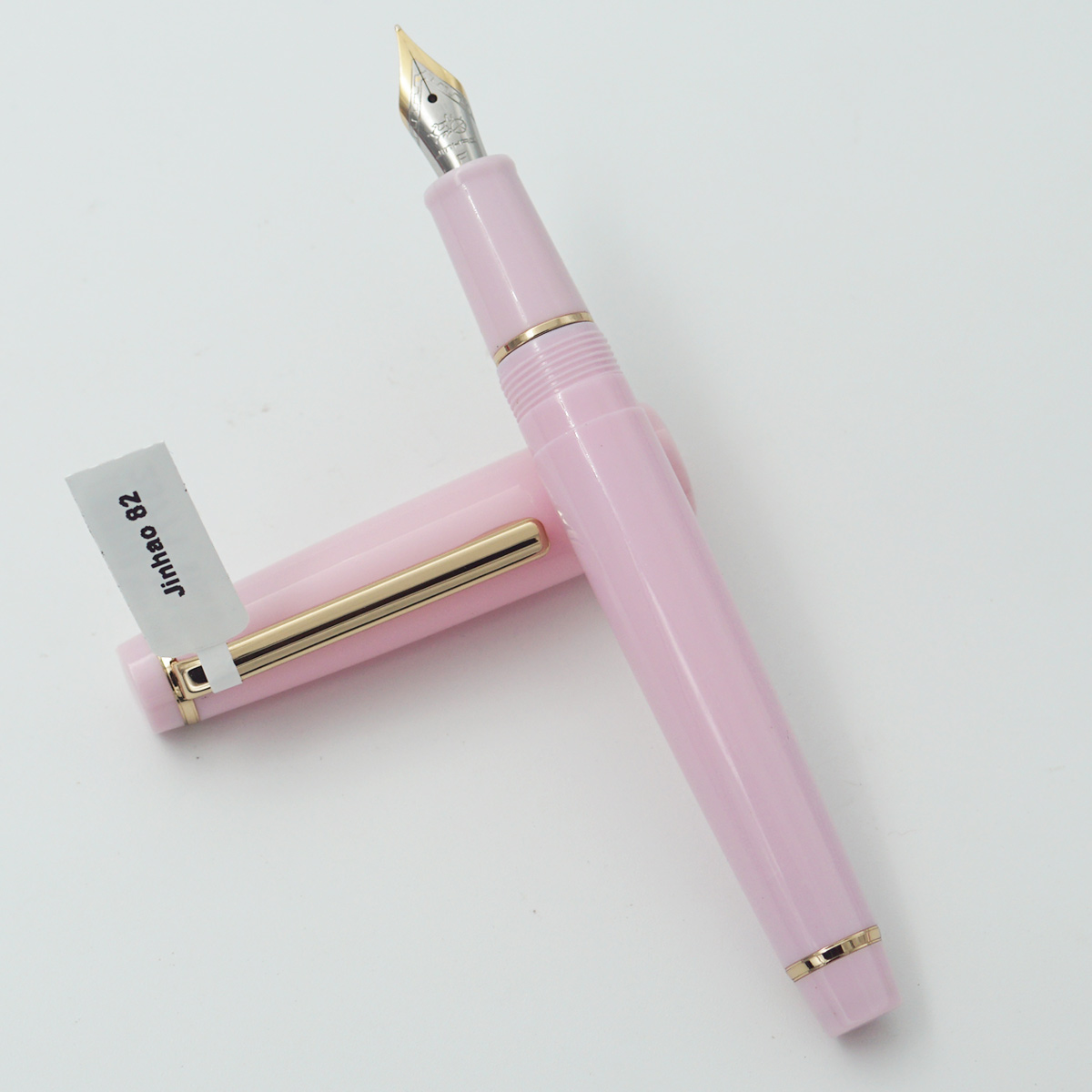 Jinhao 82 Light Pink Color Body With Cap And Golden Clip Fine Nib Converter Type Fountain Pen SKU 23771