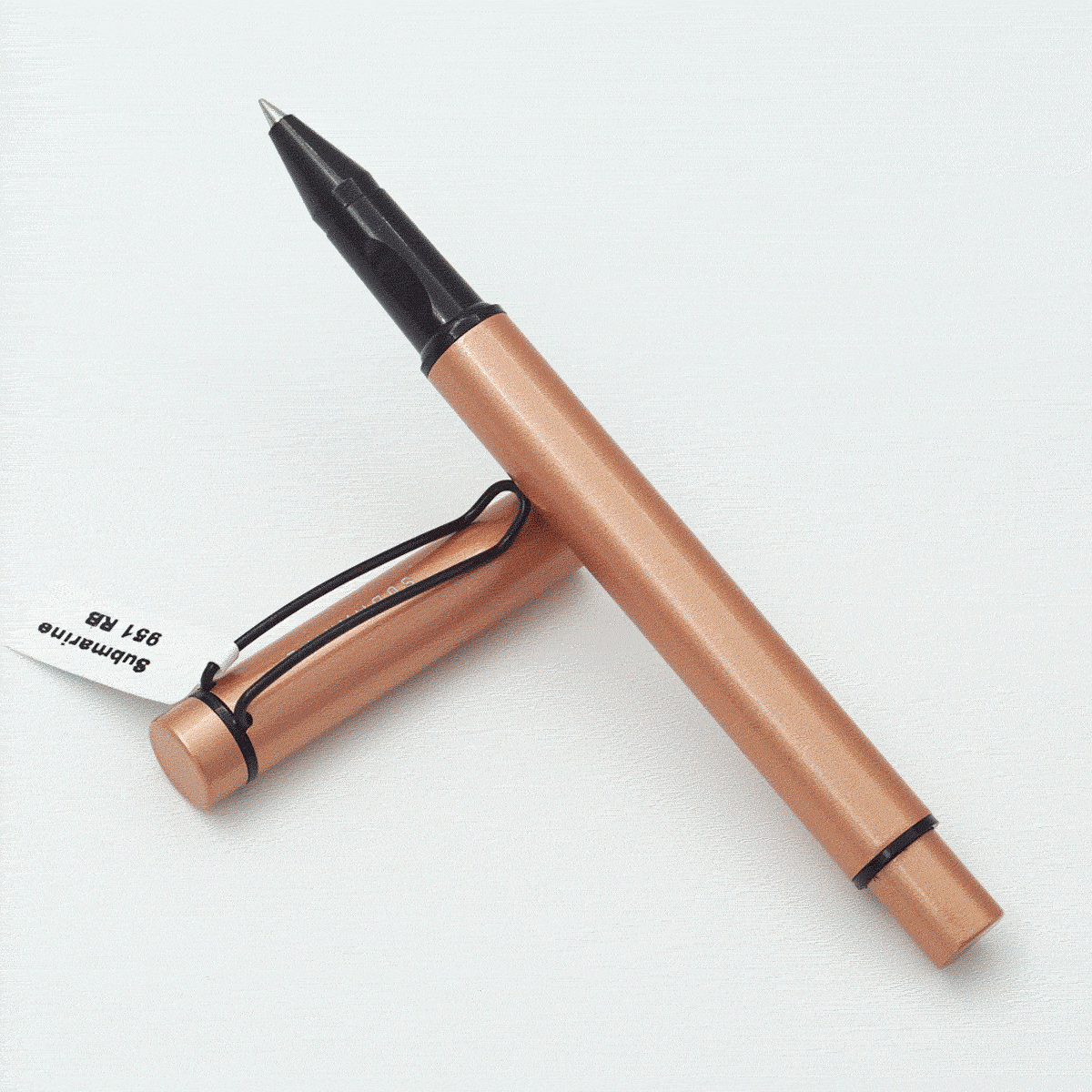 Submarine 951 Copper Color Body With Cap And Black Color Clip Medium Tip Roller Ball Pen SKU 23774