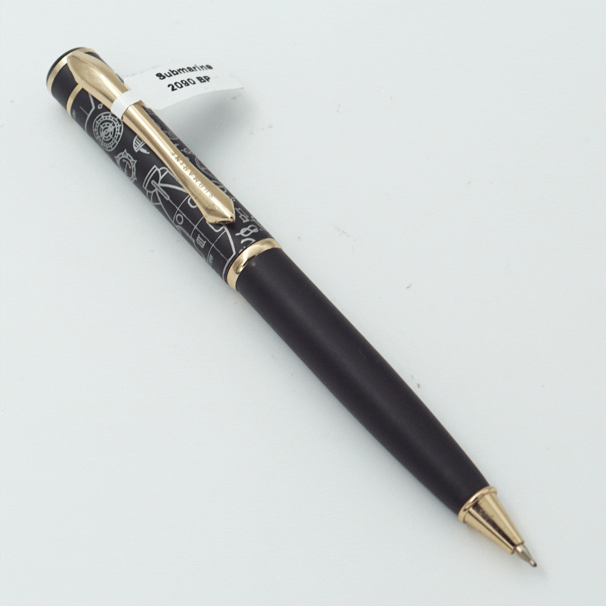 Submarine 2090 Black Color Body With Black Color Designed Cap Fine Tip Twist Type Ball Pen SKU 23786