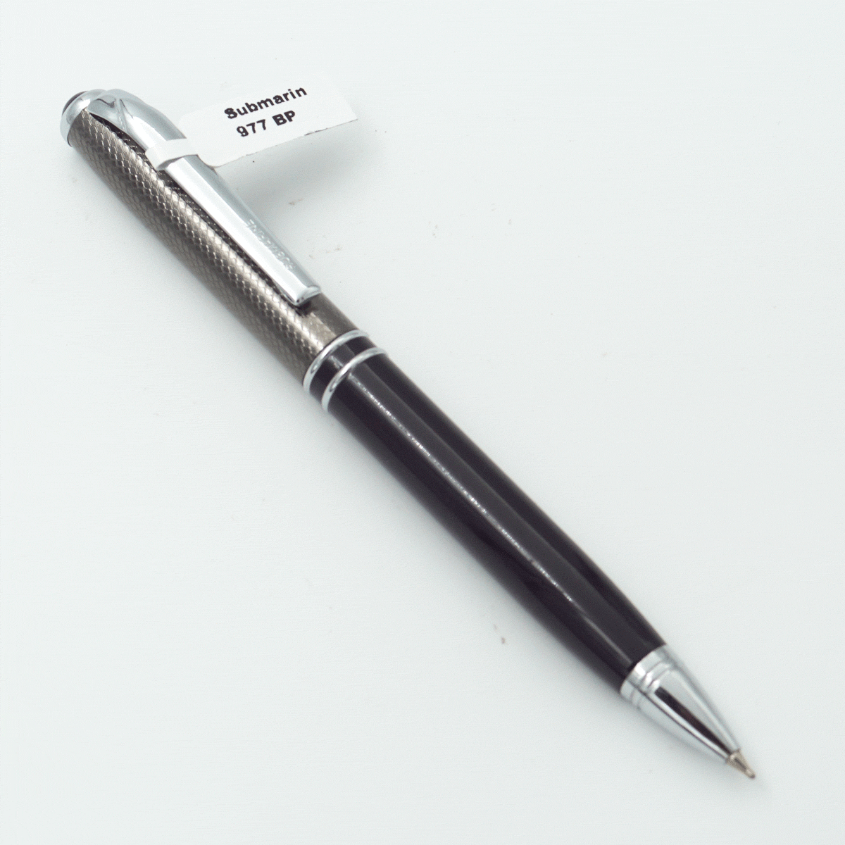 Submarine 977 Black Color Body With Gunmetal Finish Cap And Silver Clip Fine Tip Twist Tyep Ball Pen SKU 23788