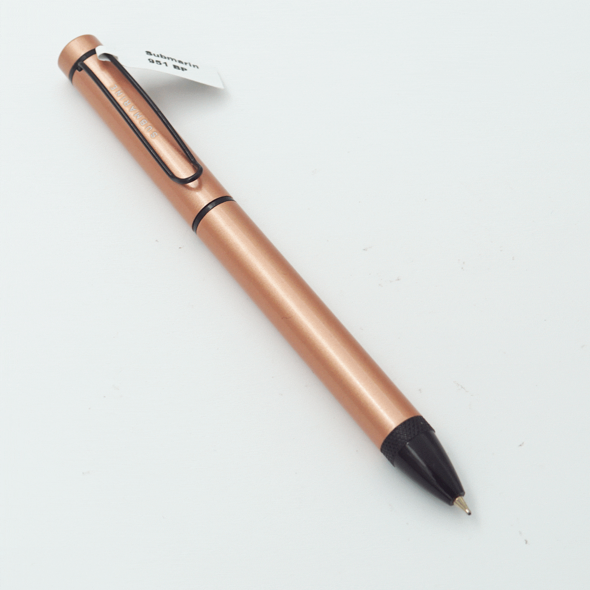 Submarine 951 Copper Color Body With Cap And Black Clip Fine Tip Twist Type Ball Pen SKU 23791