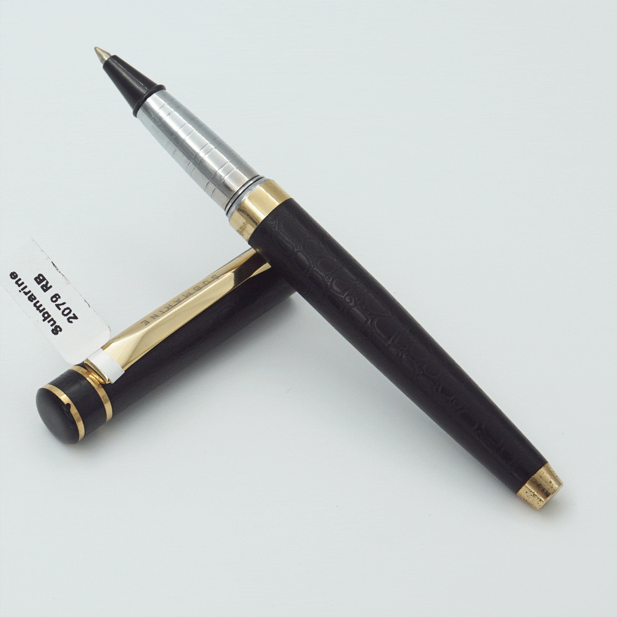 Submarine 2079 Black Color Body With Cap And Golden Color Clip Medium Tip Roller Ball Pen SKU 23798