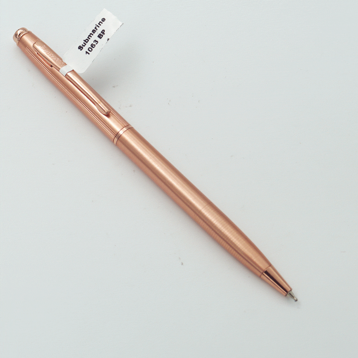 Submarine 1058 Copper Color Body With Cap On Stone And Copper Clip Fine Tip Twist Type Ball Pen SKU 23800